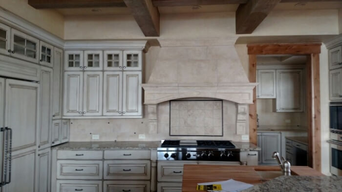 Masonry work in kitchen